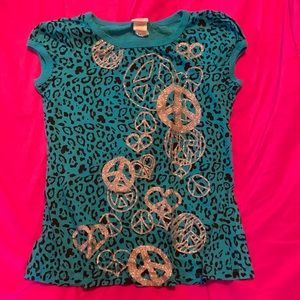 Girls Leopard Print Sparkly T-shirt